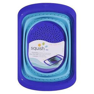 Squish 6 Quart Plastic Expandable Colander - Blue