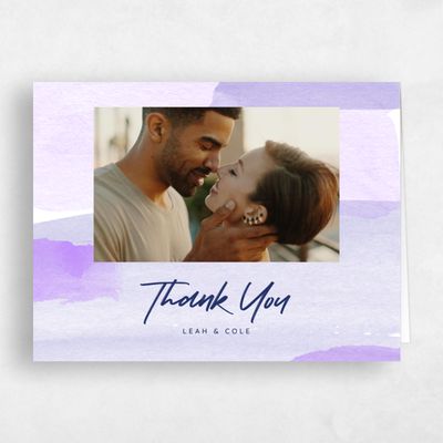 Bright Lavender, Purple Wedding Thank You - Bailey Photo