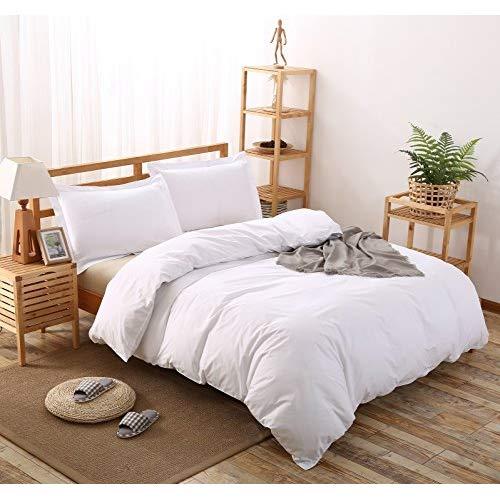 Colourful Snail 100-Percent Cotton Duvet Cover Set, Hidden Zipper Closure, Ultra Soft and Easy Care, Durable and Fade Resistant, King, White