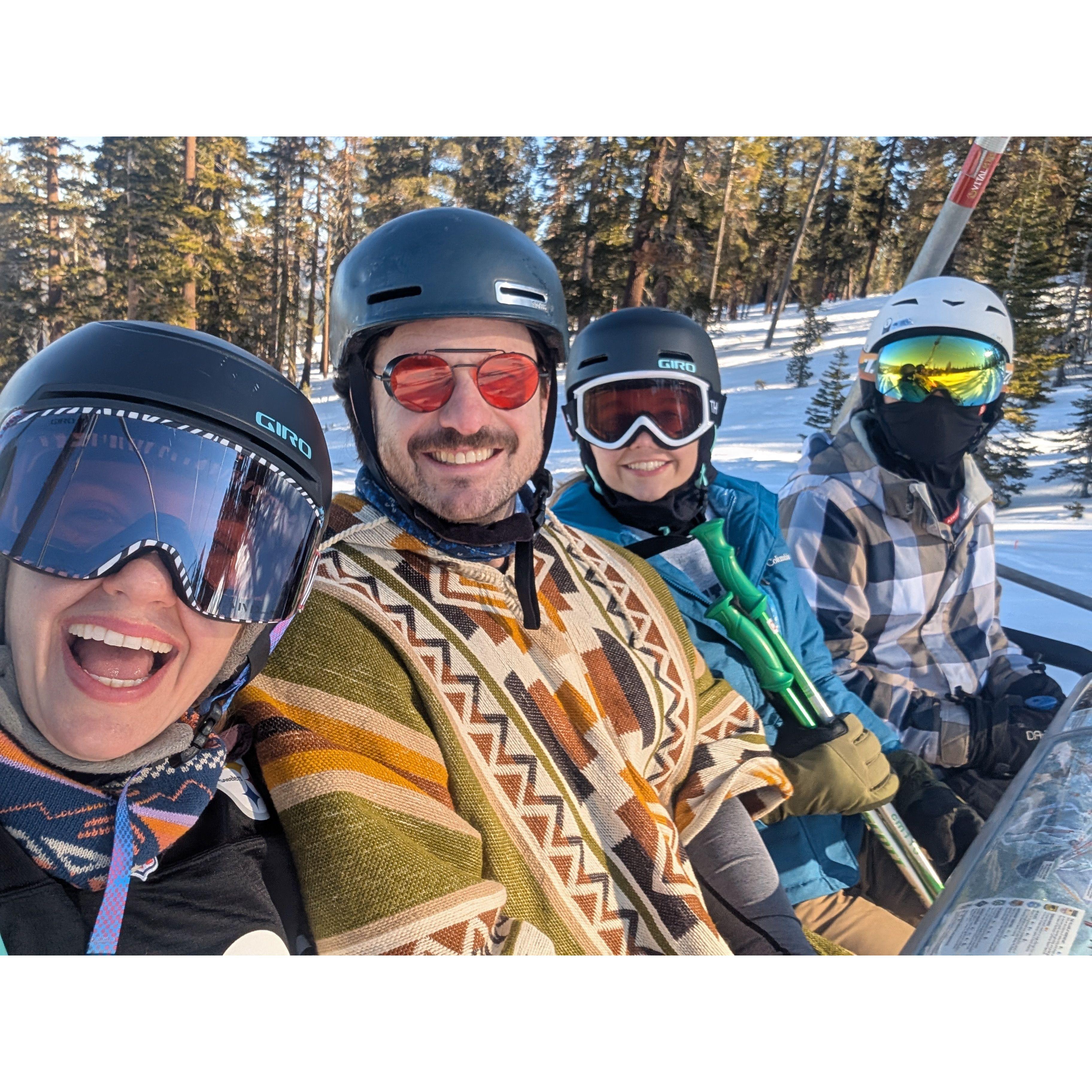 Gang on the lift at Northstar! Ava, Tommy, Paige, and Ramon. January 2025.