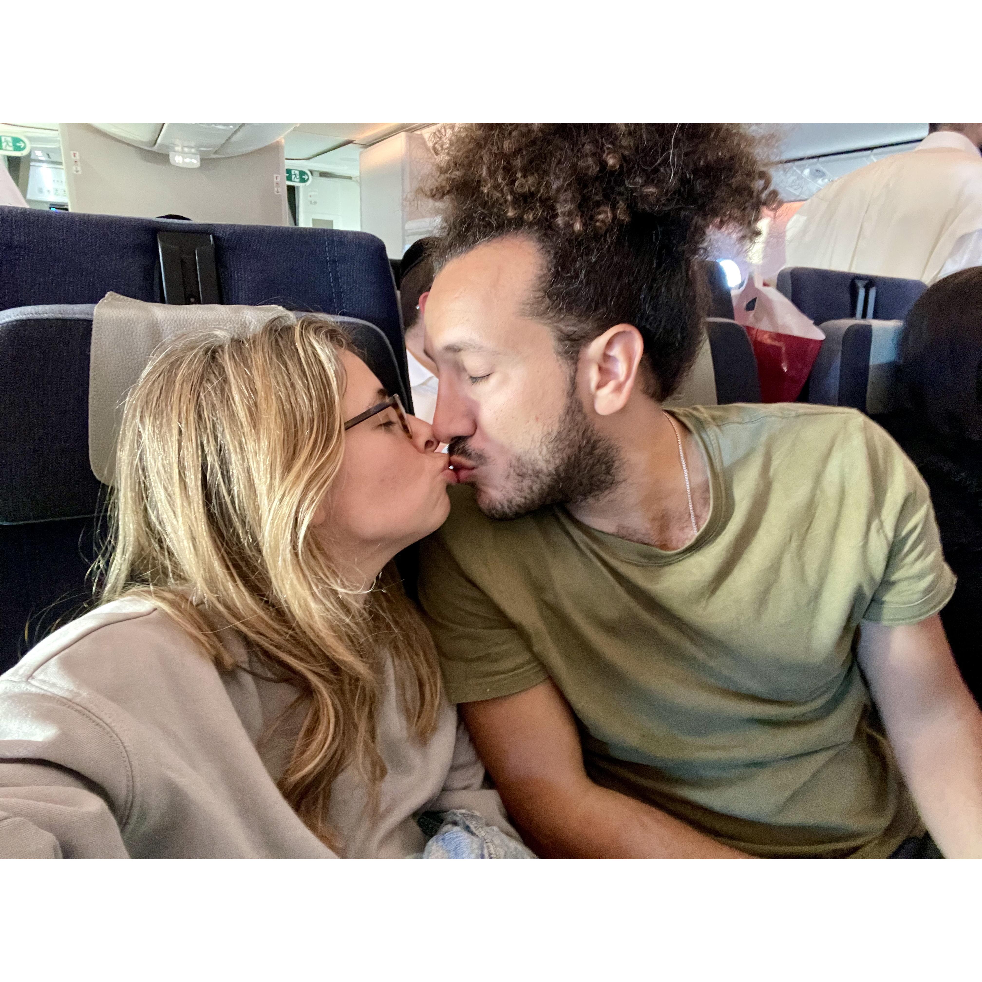 Our first flight to New York! We visited the U.S. after only 4 months of being together. We just knew :)