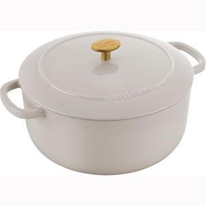 White BALLARINI Bellamonte Cast Iron 7.5-qt Round Dutch Oven