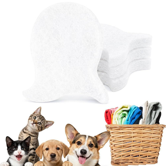 Maalgic Pet Hair Remover for Laundry,Reusable Dog & Cat Hair Catcher for Washing Machine & Dryer,Effectively Removes Fur,Lint and Dander from Bedding,Clothes(4Pcs White)