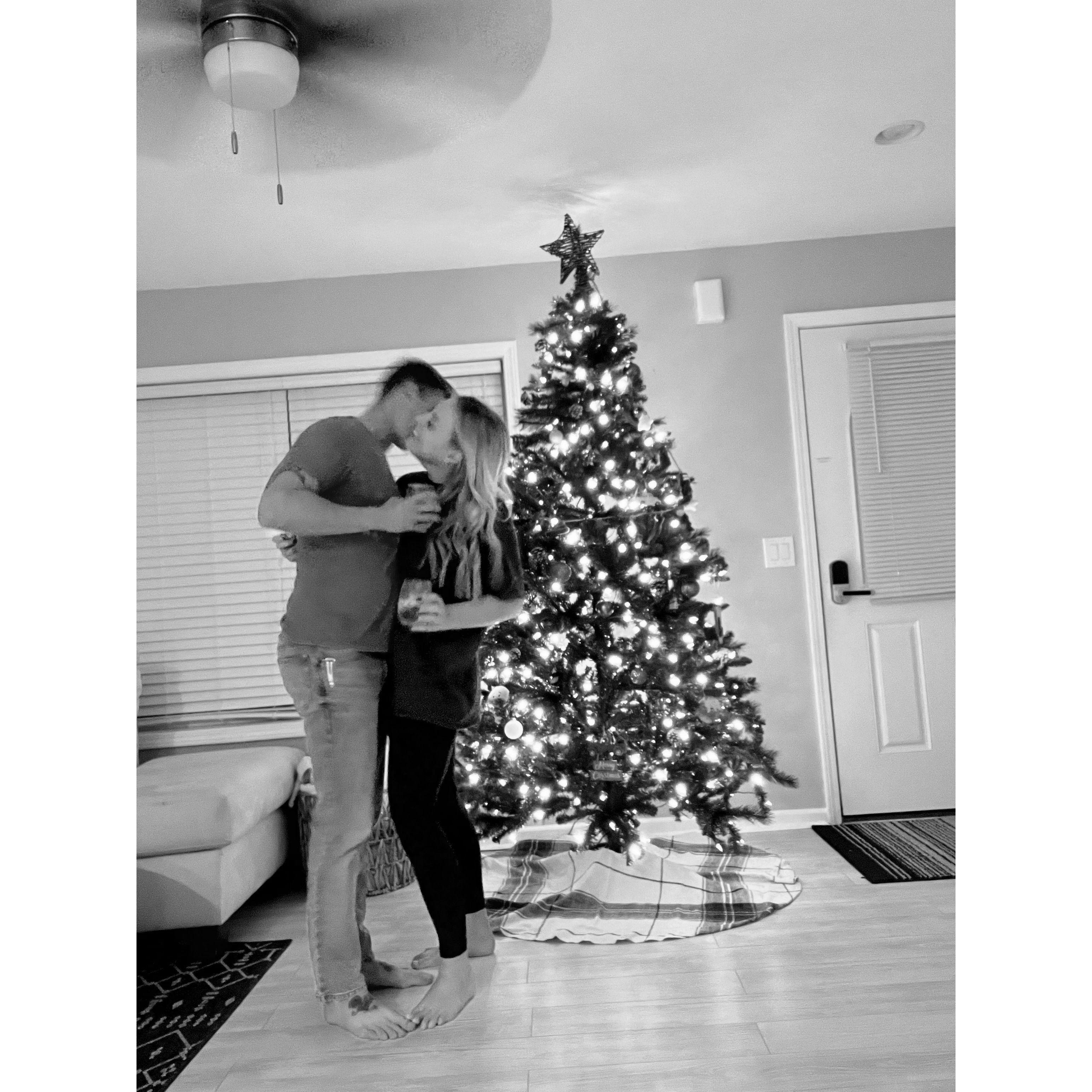 First Christmas together and the start of putting the tree up in November!