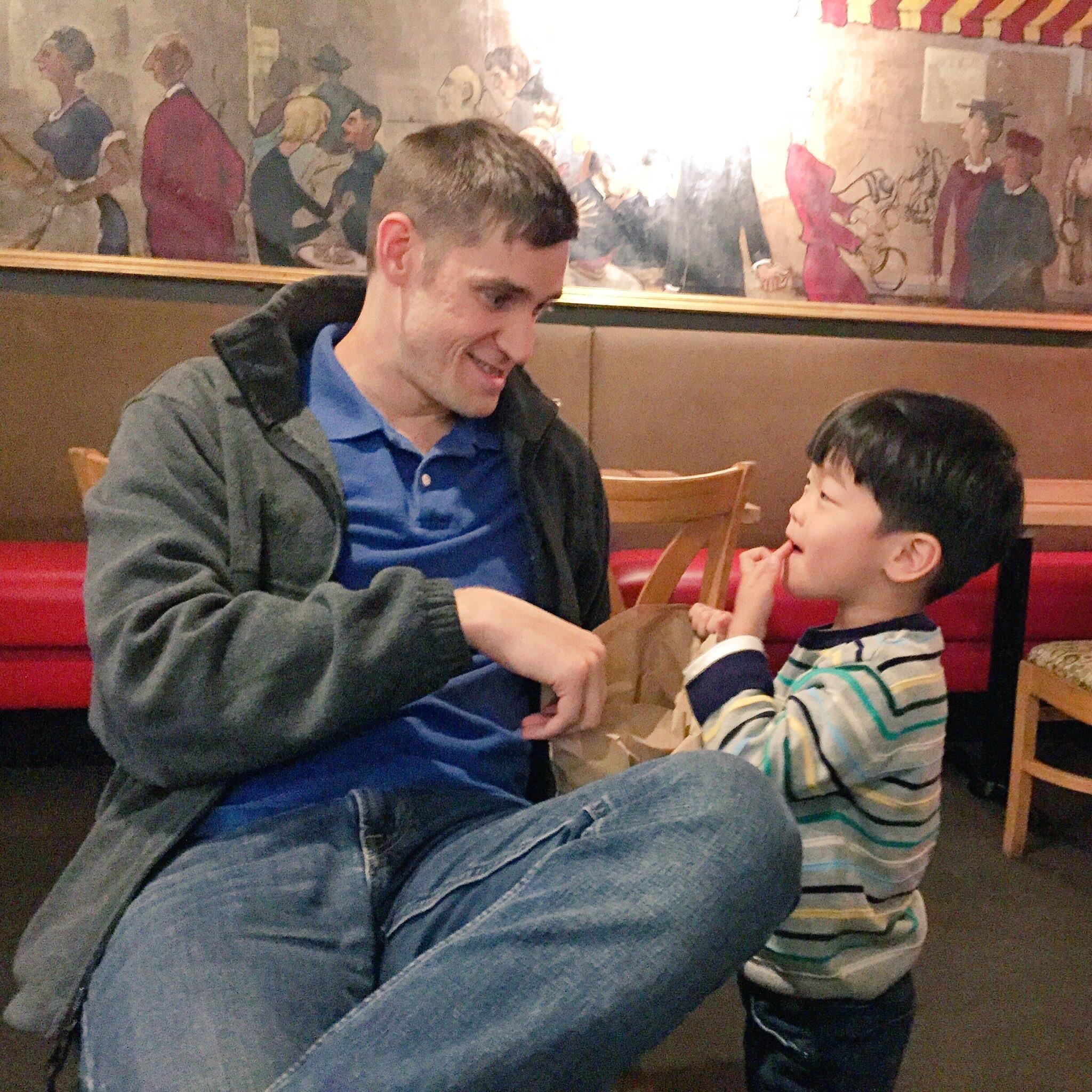 Boston, MA. Elliot (nephew) meeting Uncle Jon for the first time. =)
