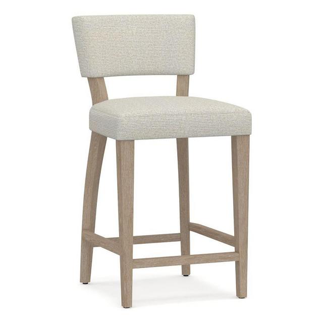 Payson Upholstered Counter Height Bar Stool, Seadrift Leg, Performance Heathered Basketweave Dove