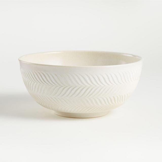 Fern White Ceramic Mixing Bowl