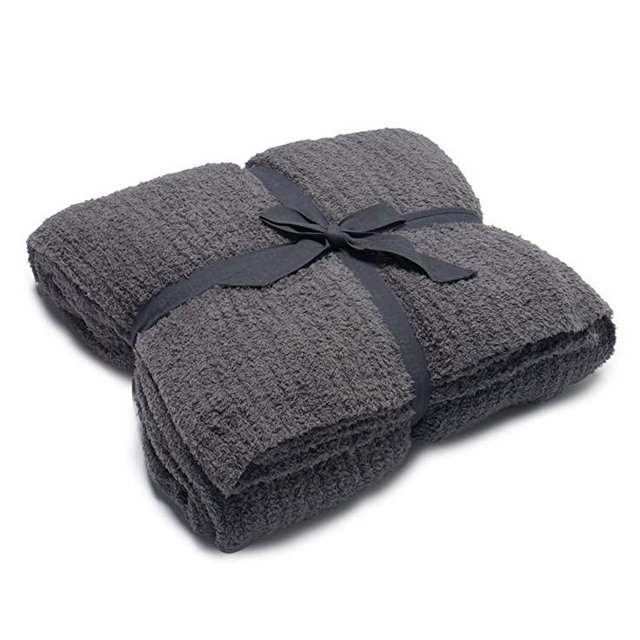Barefoot Dreams CozyChic Ribbed Bed Blanket King 106" x 92", Graphite