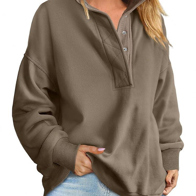 ANRABESS Womens Oversized Sweatshirt Long Sleeve Henley Pullover Tops 2025 Fall Casual Button Loose Fit Teens Fashion Outfits