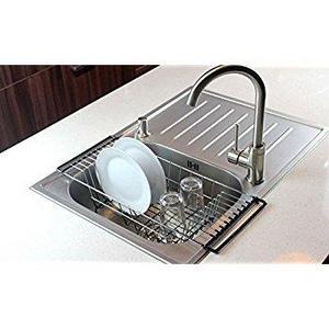 Surpahs Over the Sink Multipurpose Roll-Up Dish Drying Rack (Warm Gray, Large)