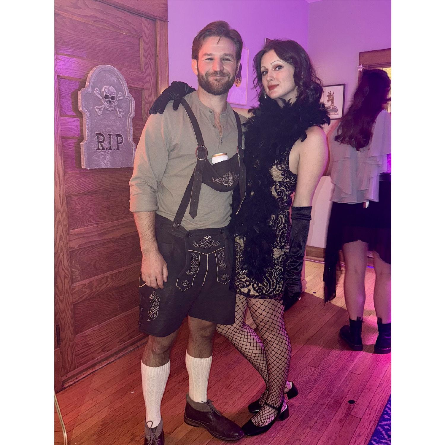 Jim was able to get a second use out of his lederhosen in Fall of 2024 when celebrating Molly's favorite holiday, Halloween!
