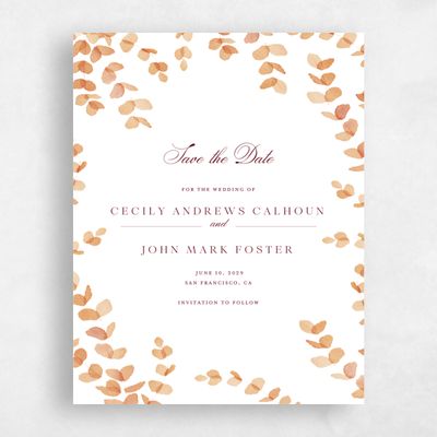 Burnt Orange Wedding Save the Date - Opalite Classic