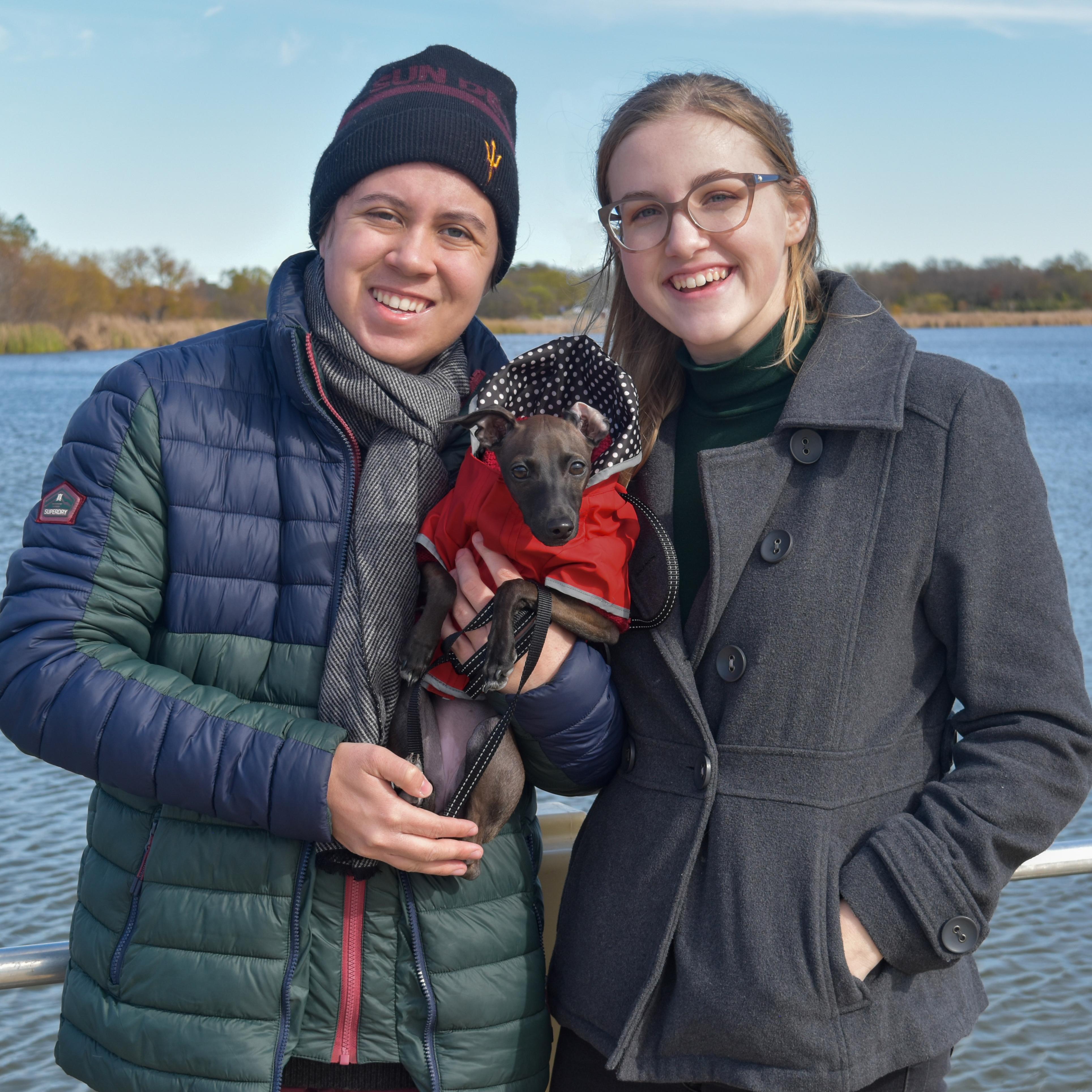 Christmas card photo from our Denton days