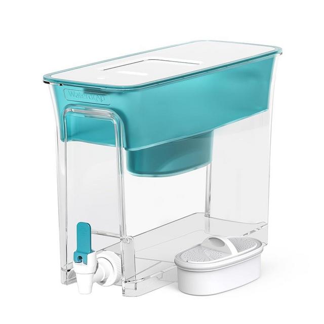 Waterdrop Slim Water Filter Dispenser for Fridge, Large Capacity, 35-Cup, 200-Gallon Long-Life, 5X Lifetime, Reduces Chlorine, PFOA/PFOS and More, BPA Free, Turquoise (with 1 Filter)