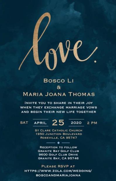 The Wedding Website of Bosco Li and Maria Joana Thomas