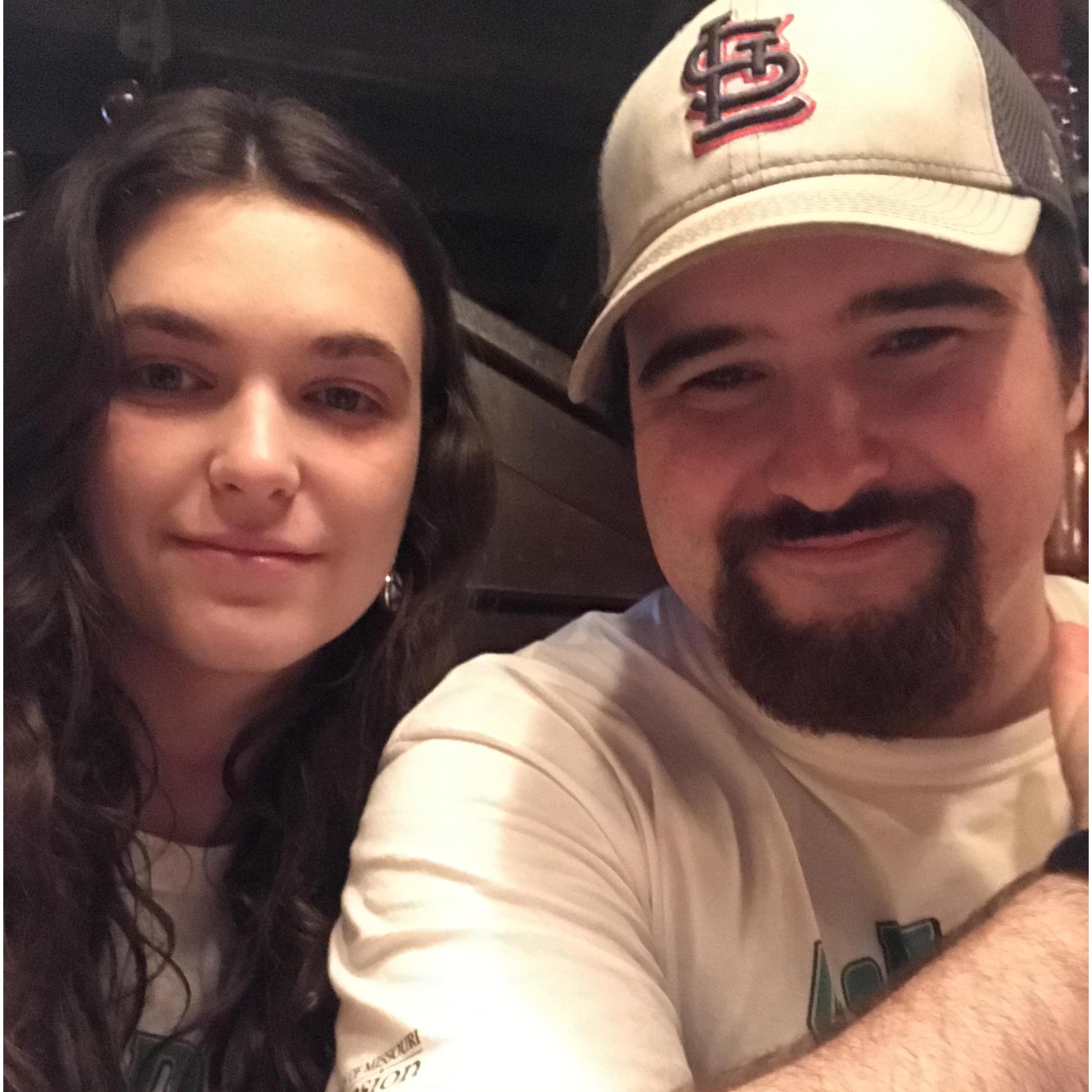 Eating at The Spaghetti Factory after a Cardinal's game.