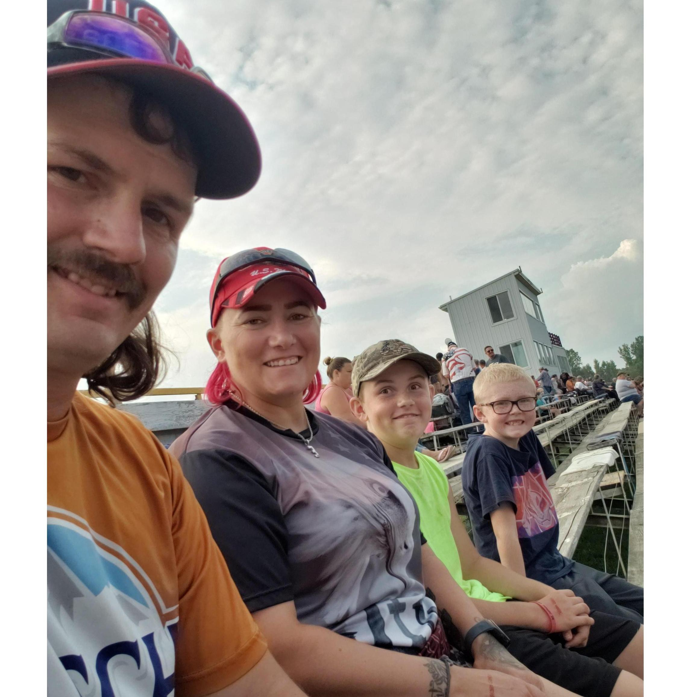 At the races with the boys