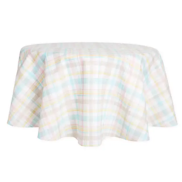 Spring Medley Plaid 70-Inch Round Tablecloth