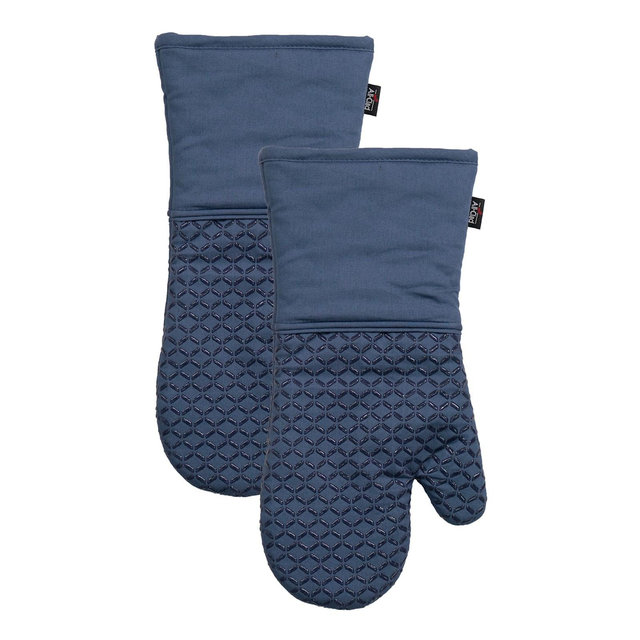 All-Clad Ogee Silicone Printed Oven Mitt, 2-Pack, Indigo