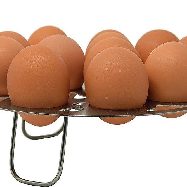 Collapsible Stainless Steel Egg Steamer Rack Insert Compatible with Instant Pot Accessories IP Insta Pot, Instapot 6qt Salbree, 8qt, Trivet & Other Pressure Cooker Pots, Premium Red Silicone Handle