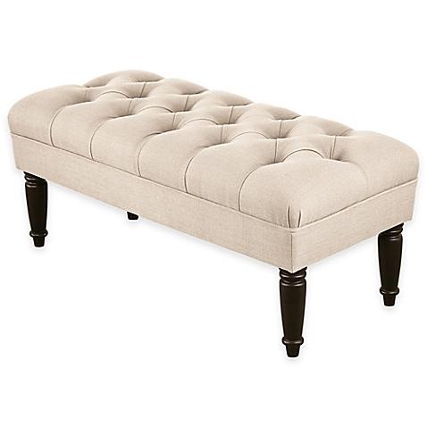 Amelia Tufted Bench in Delight Linen