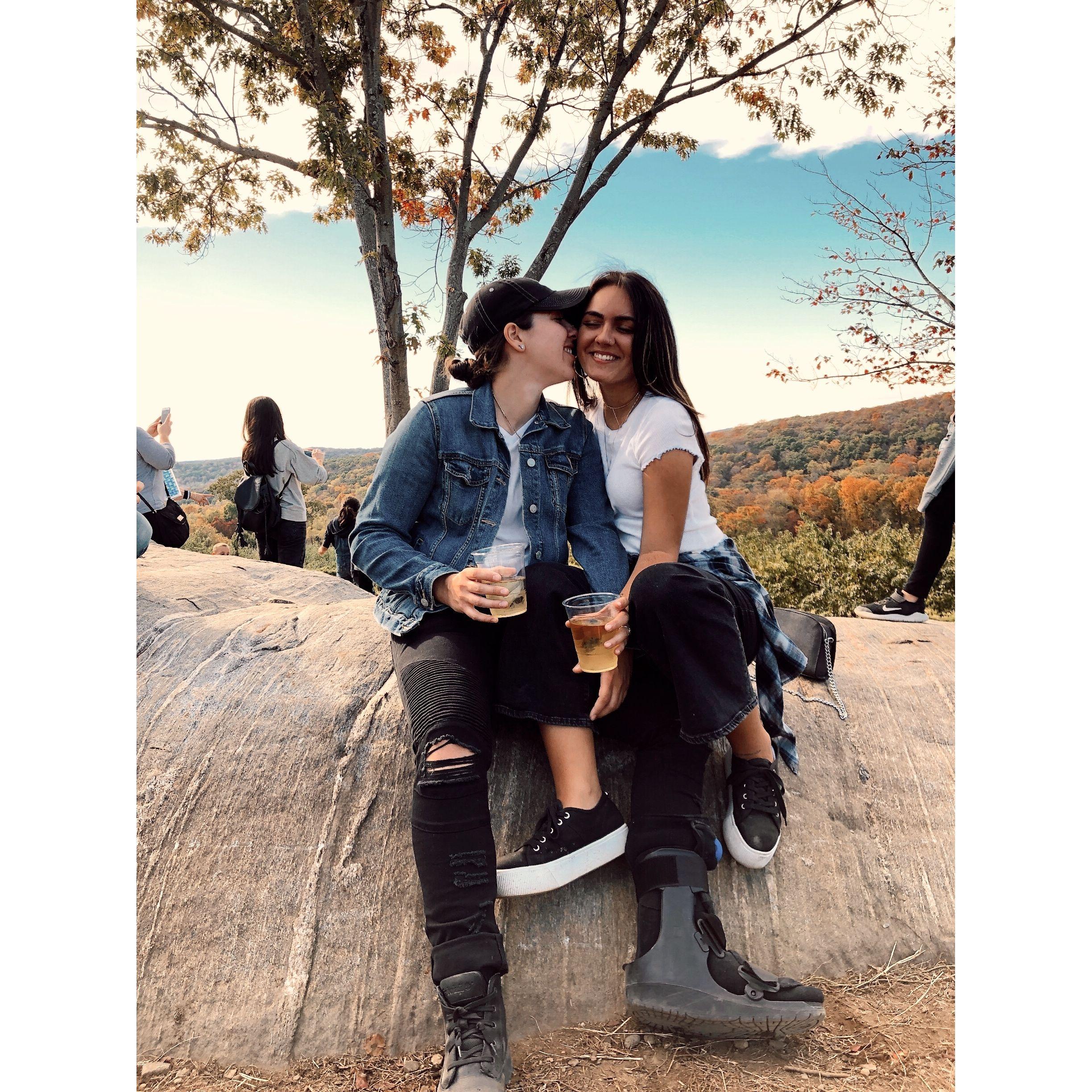 Jac sprained her ankle and didn't let it stop us from enjoying our first fall activity together. (Fall is our favorite season)