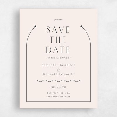 Linen, Beige Wedding Save the Date - Suzi Portrait