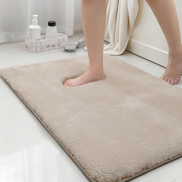 MINIDEAR Bathroom Rugs 17"x24" Camel - Thick Memory Foam Bath Mat, Ultra Soft & Plush Fluffy, Non-Slip, Quick Dry, Absorbent Washable Floor Microfiber Mat for Shower, Tub, Home Decor Accessories