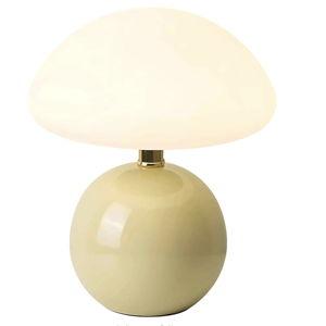 Dimmable Table Lamp Mushroom Bedside Lamps Ceramic Base Lamp for Bedroom Cute Reading Light Cream Plastic Lampshade Lamp