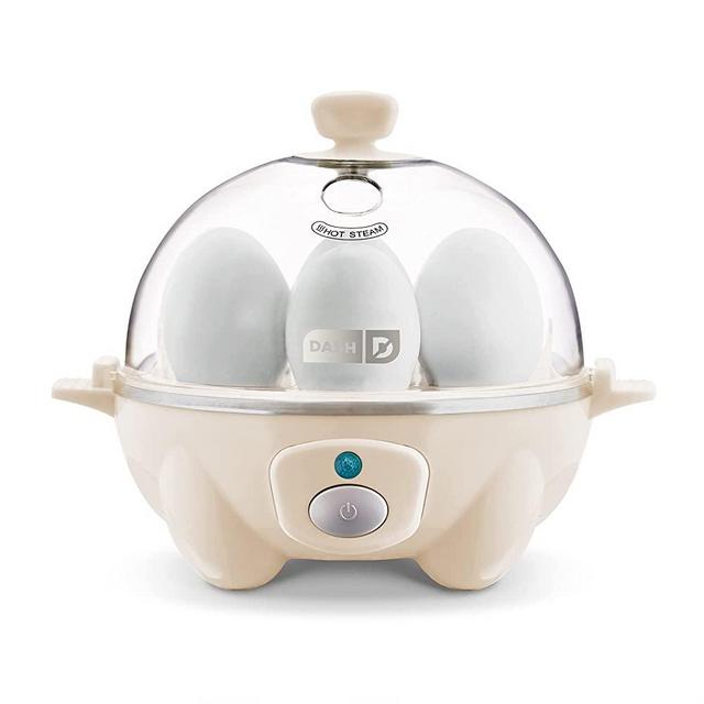 Dash Rapid Egg Cooker: 6 Egg Capacity Electric Egg Cooker for Hard Boiled Eggs, Poached Eggs, Scrambled Eggs, or Omelets with Auto Shut Off Feature - Cream