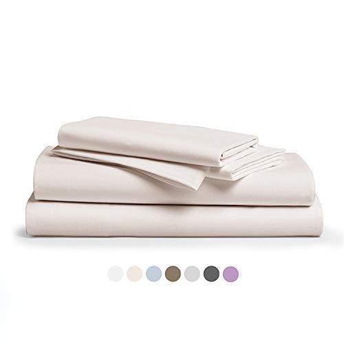 800 Thread Count 100% Pure Egyptian Cotton – Sateen Weave Premium Bed Sheets, 4- Piece Ivory Queen- Size Luxury Sheet Set, Fits mattresses Upto 18” deep Pocket