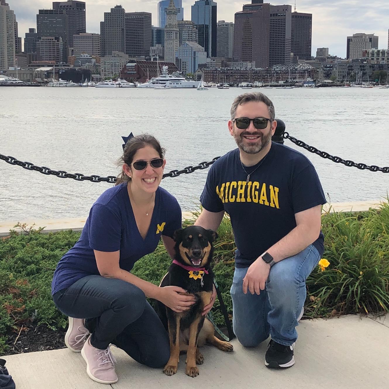 Our family on game day - Go Blue!