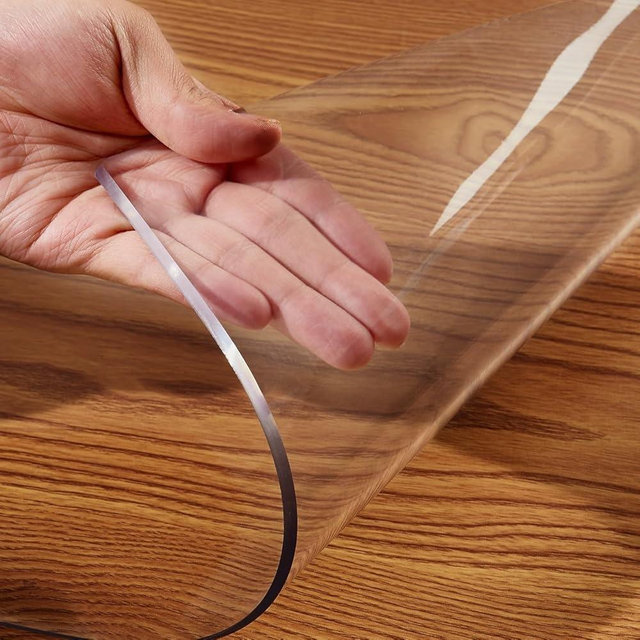 Clear Plastic Vinyl Table Cover Cloth Desk Protector PVC Furniture Protective Table Pad Waterproof Dining Coffee Sofa Side Table TV Bench Table Protection 44x84 Inch 1.5mm Thick Bar Countertop Cover