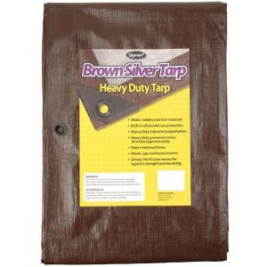 8 ft. x 10 ft. Brown Silver Heavy Duty Tarp