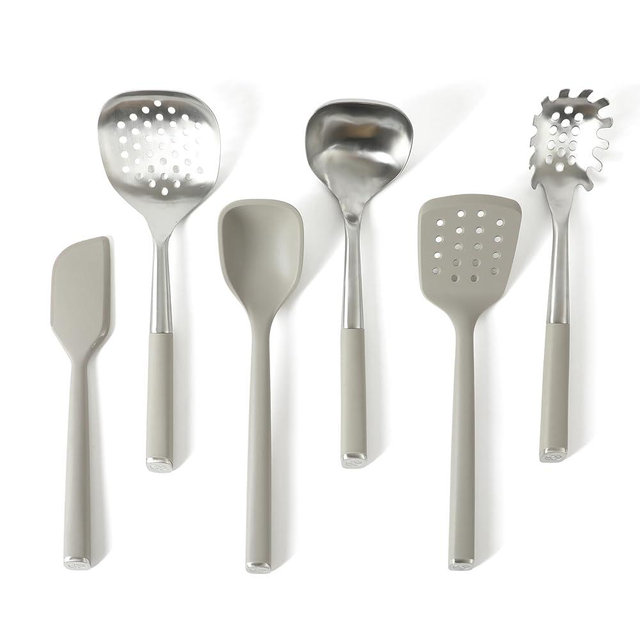 Calphalon Edge 6 Piece Stainless Steel Kitchen Tool & Gadget Set- Taupe
