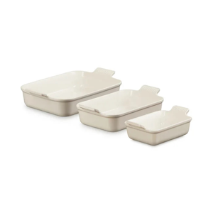 Le Cruset - Heritage 3-Piece Rectangular Baking Dish Set - Brioche