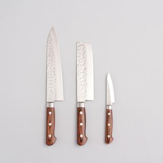 Togiharu Hammered Gyutou, Nakiri, Paring Knife 3-Piece Set