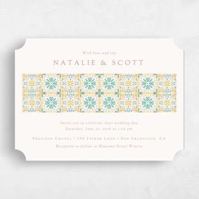 Blue Ticket Wedding Invitation - Oluveri Landscape