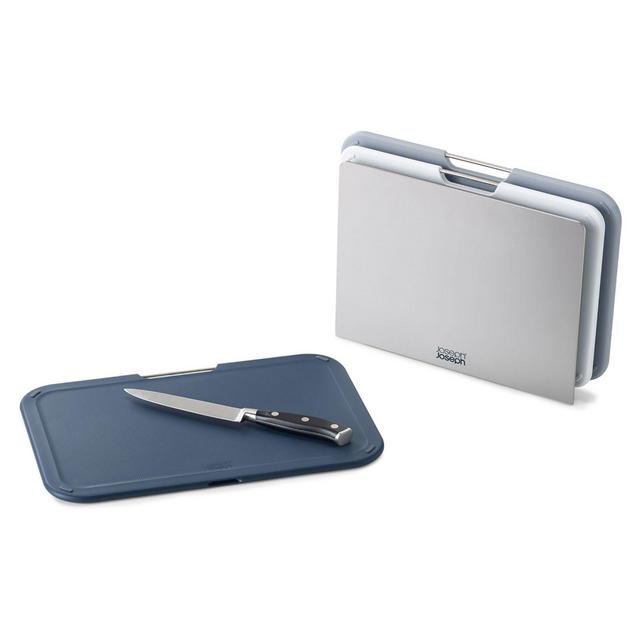 Joseph Joseph® Nest 4-Piece Regular Cutting Board and Rack Set in Grey