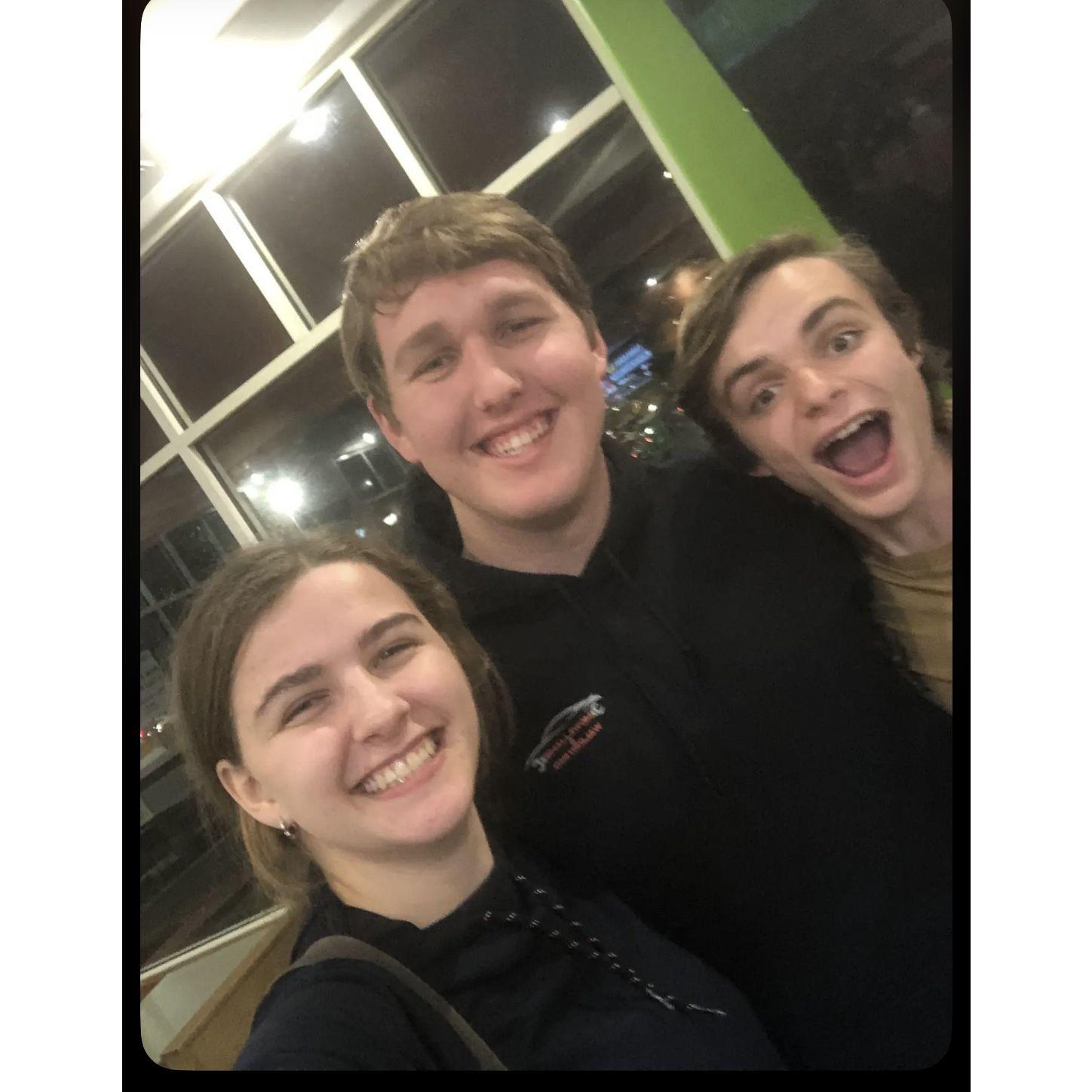 Went to dinner with Redmond's best friend Calvin