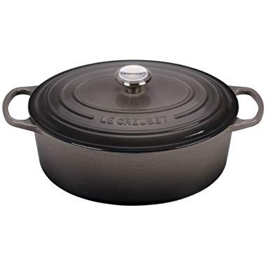 Le Creuset Signature Enameled Cast-Iron 6.75 Quart Oval French (Dutch) Oven, Oyster