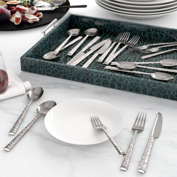 Hydra Hammered 20 Piece Flatware Set, Service for 4, 18/10