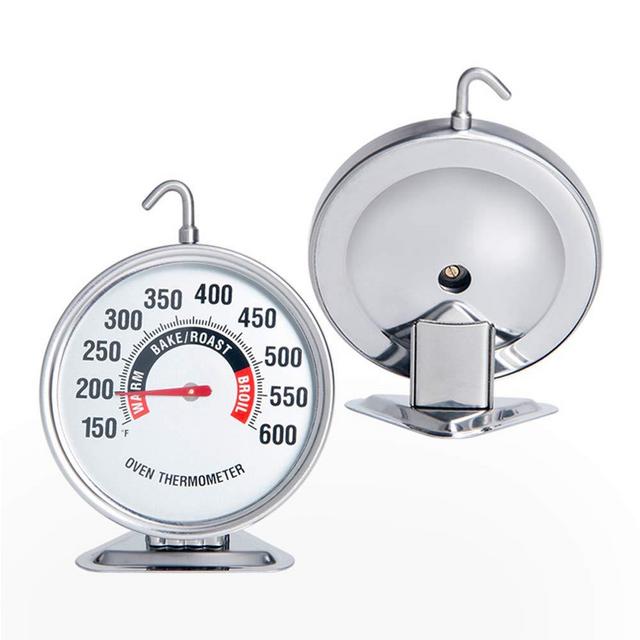 Extra Large Dial Oven Thermometer Clear Large Number Easy-to-Read Oven Thermometer with Hook and Panel Base Hang or Stand in Oven