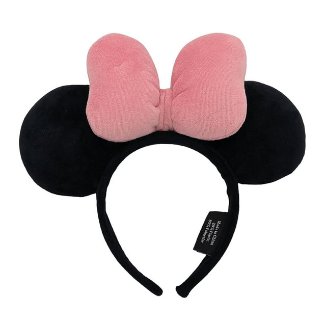 Designer Park Company - Mouse Ears Bow Headbands for Women, Cute Hair Accessories for Girls & Boys, Travel Essentials for Park, Mouse Costume Ears for Adults, Cosplay & Costume Party, Pink Velvet