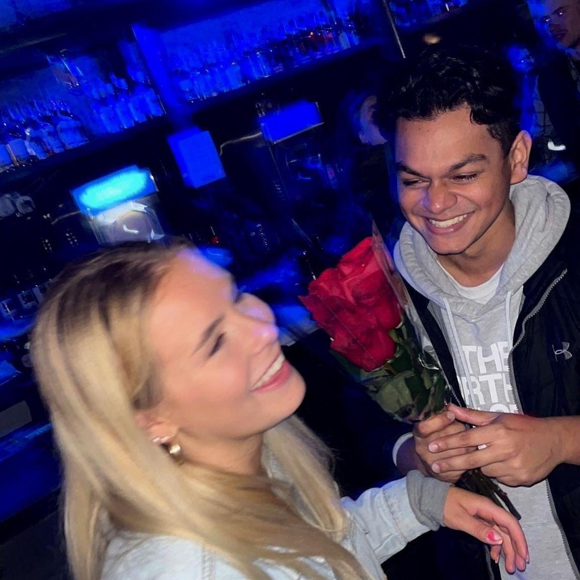 Always bringing me flowers - even at the bar