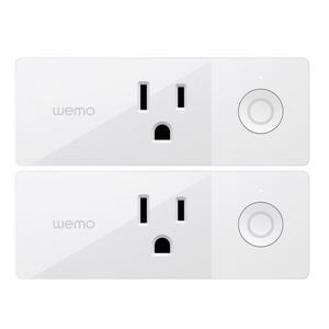 Wemo Mini Wi-Fi Smart Plug 2-Pack, Wi-Fi Enabled, Works with Amazon Alexa and Google Assistant, Control Your Lights and Appliances From Anywhere