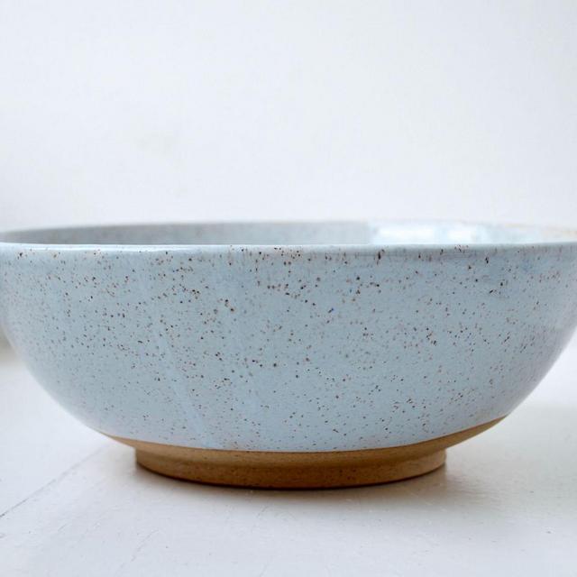 Speckled Serving Bowl, Soft Blue