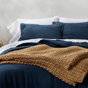 50"x70" Oversized Solid Bed Throw - Casaluna™ Warm Brown
