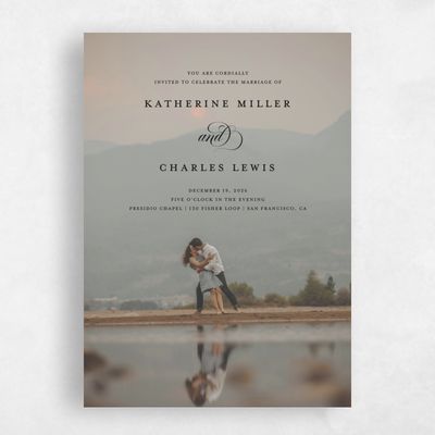 Black Wedding Invitation - Willow Photo