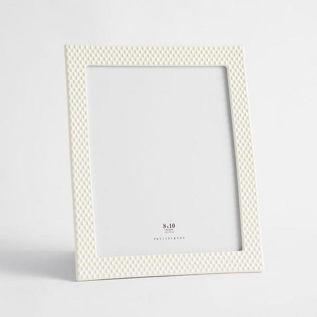 Monique Lhuillier Etienne Textural Ceramic Frame, Ivory, 8"x10"
